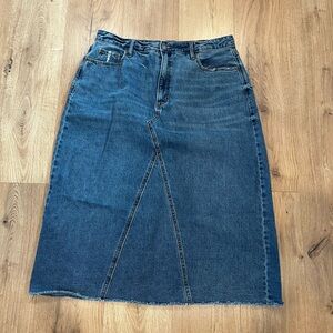 Old Navy High-Waist Denim Midi Skirt - Dark Blue